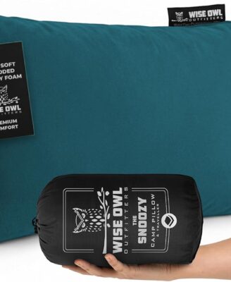 Wise Owl Outfitters Camping Pillow – Memory Foam Travel Pillow for Airplane Sleeping, Hiking, Backpacking & Outdoor Use - Small & Portable for Adults, Car, Camp & Tent
